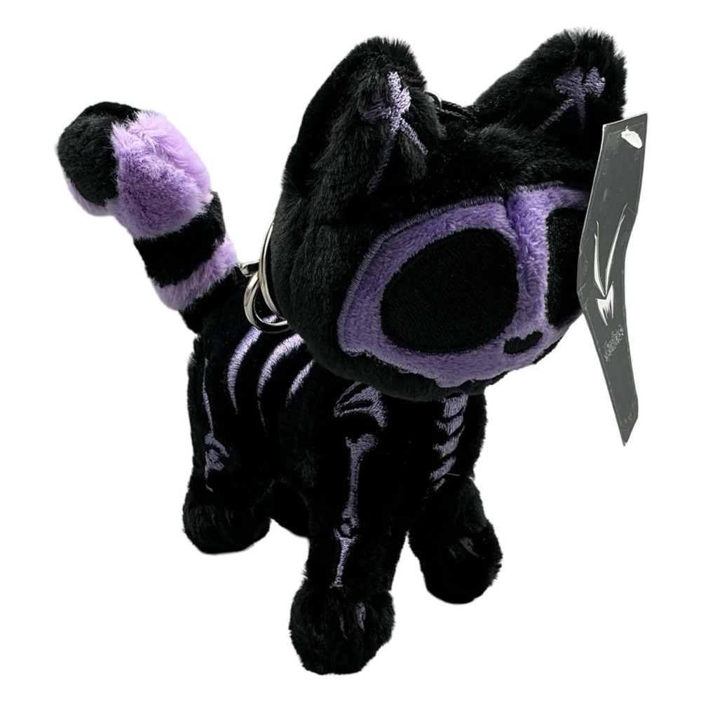 VampireFreaks Ultraviolet Skelekitty Plush Keychain VFTY246 Black Purple Goth